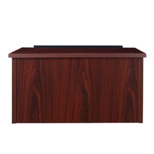 OEF Furnishings Portable Tabletop Lectern with Bookstop and Storage Shelf, Mahogany
