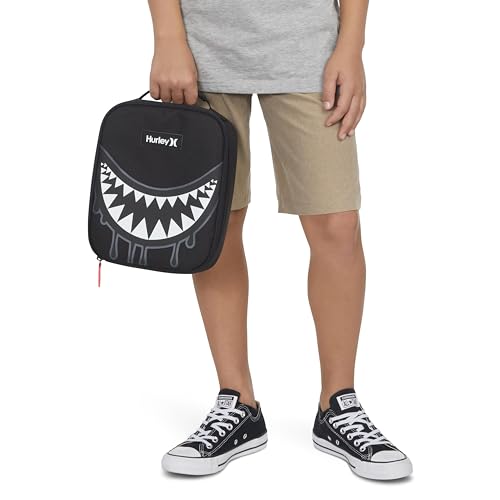 Hurley Unisex-Adults One and Only Insulated Lunch Box, Black Shark Bite, O/S