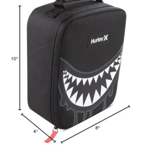 Hurley Unisex-Adults One and Only Insulated Lunch Box, Black Shark Bite, O/S