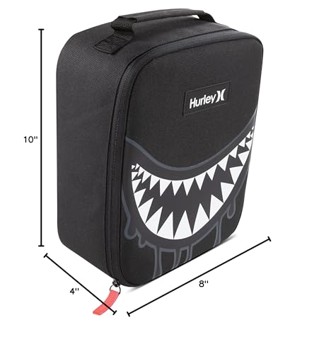 Hurley Unisex-Adults One and Only Insulated Lunch Box, Black Shark Bite, O/S