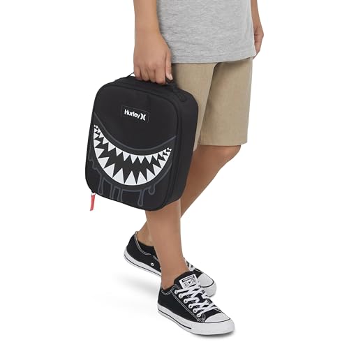 Hurley Unisex-Adults One and Only Insulated Lunch Box, Black Shark Bite, O/S