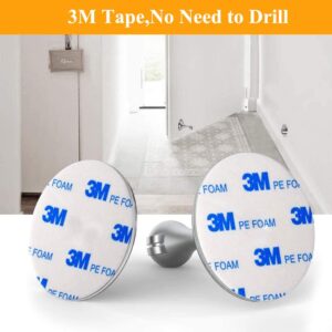 Door Stopper, Magnetic Door Stop, Stainless Steel Door Catch, 3M Double-Sided Adhesive Tape, No Drilling, Screws for Stronger Mount, Hold Your Door Open, 2 Pack