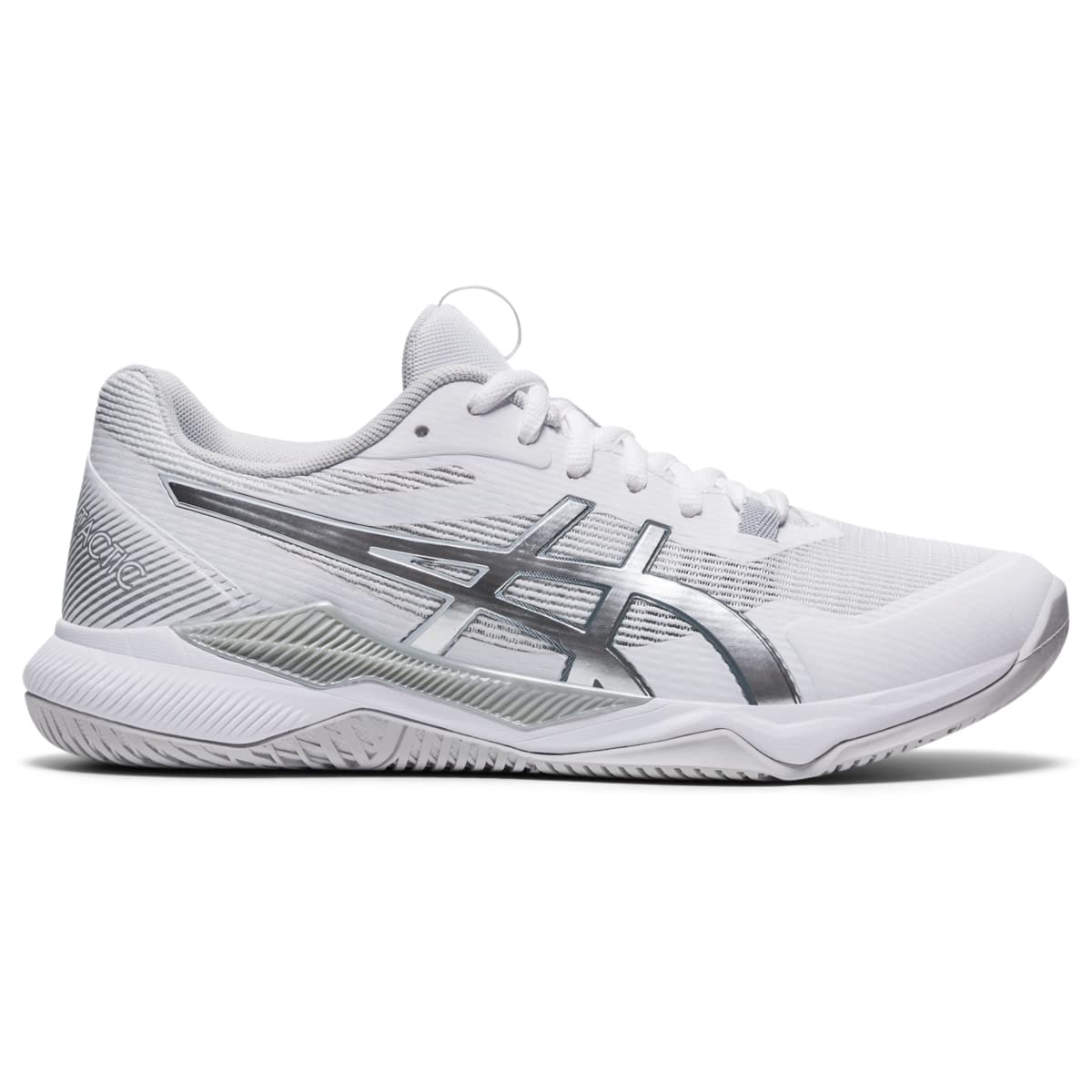 ASICS Women's Gel-Tactic Indoor Sport Shoes, 8.5, White/Pure Silver