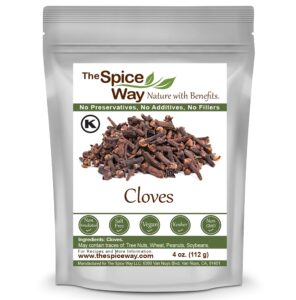 the spice way cloves - whole (4 oz)| clove spice, for many savory dishes and even tea