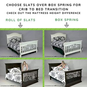 CC KITS Set of Eight (8) 53 1/4 Inch Full/Double Size Solid Wood Support Bed Slats｜Use Crib Conversion Kits｜Platform Frame for Mattress｜Bunkie Board, Box Spring or Foundation Replacement Option