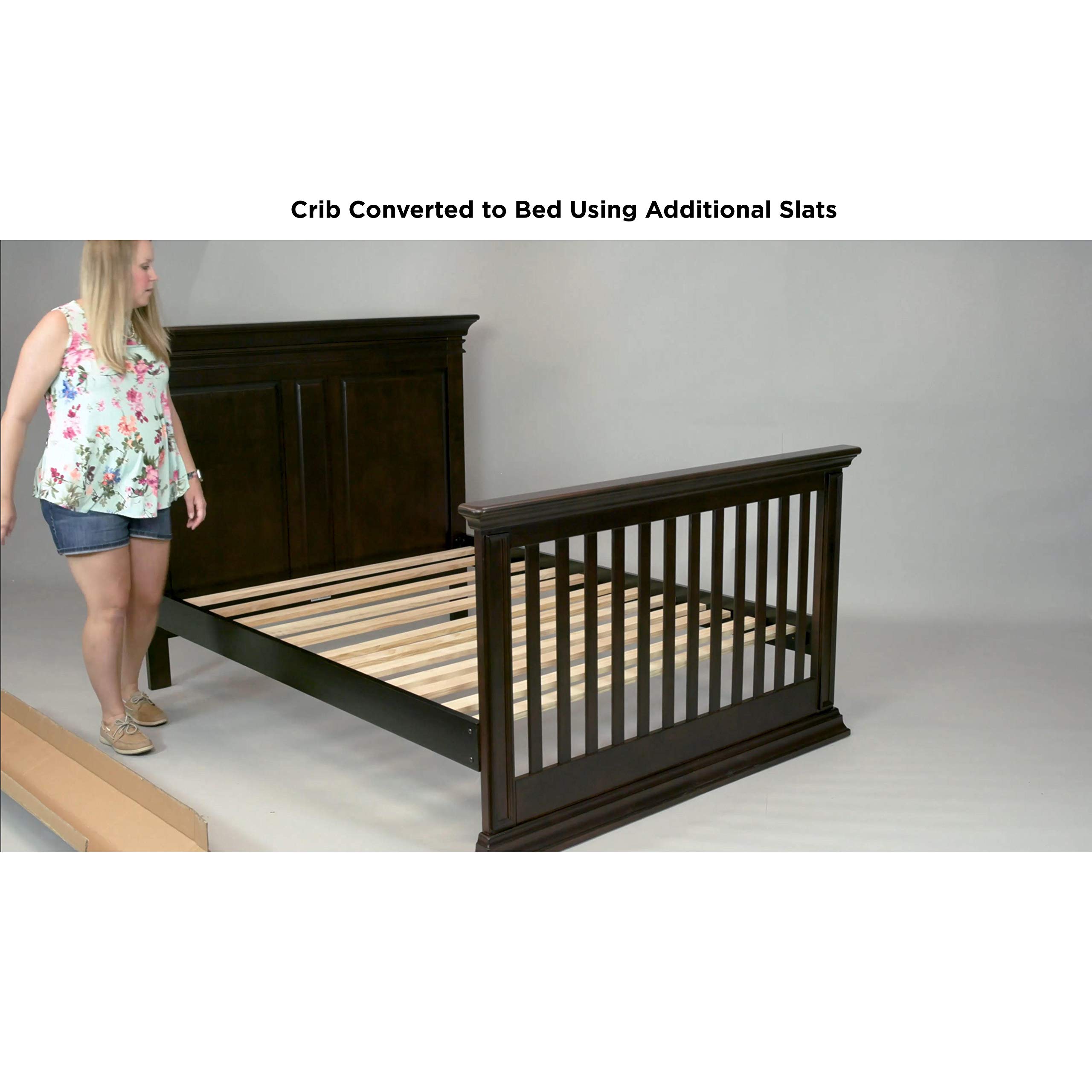 CC KITS Set of Eight (8) 53 1/4 Inch Full/Double Size Solid Wood Support Bed Slats｜Use Crib Conversion Kits｜Platform Frame for Mattress｜Bunkie Board, Box Spring or Foundation Replacement Option