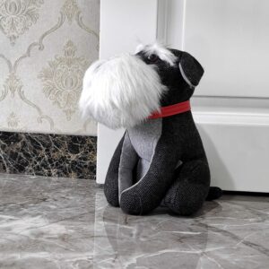 Interior Fabric Dog Door Stopper Fabric Doorstops Decorative Schnauzer Lover Gifts