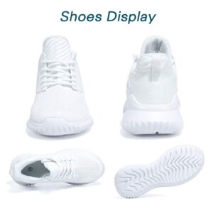 Akk White Sneakers for Women Walking Shoes Comfortable Lightweight Womens Work Casual Tennis Shoes for Gym 8 US White