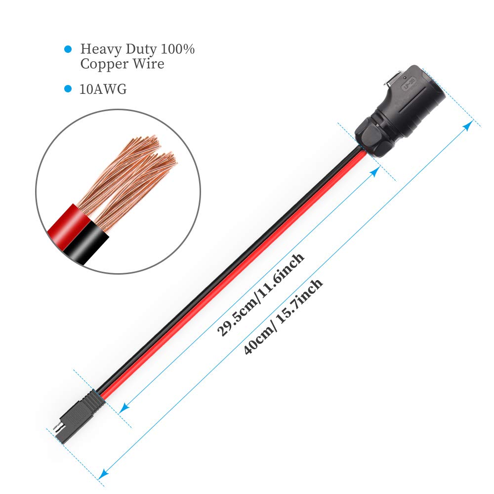 EXTRACTME 10AWG 2 Pin Power Industrial Circular Connector to SAE Adapter Cable, Furion Solar Plug to SAE Connector, Fit for Furrion, Solar Panel Suitcase, Forrest River RV Ports