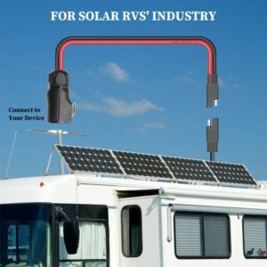 EXTRACTME 10AWG 2 Pin Power Industrial Circular Connector to SAE Adapter Cable, Furion Solar Plug to SAE Connector, Fit for Furrion, Solar Panel Suitcase, Forrest River RV Ports