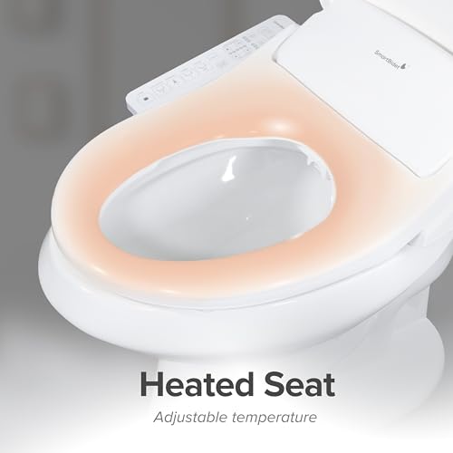 SmartBidet SB-2600 Electric Bidet Seat for Elongated - Electronic Heated Toilet Seat with Warm Air Dryer and Temperature Controlled Wash Functions (Unlimited Hot Water)