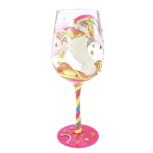 nymphfable hand-painted wine glass unicorn gift for adult women novelty gift for birthdays,weddings,valentine's day,15 oz