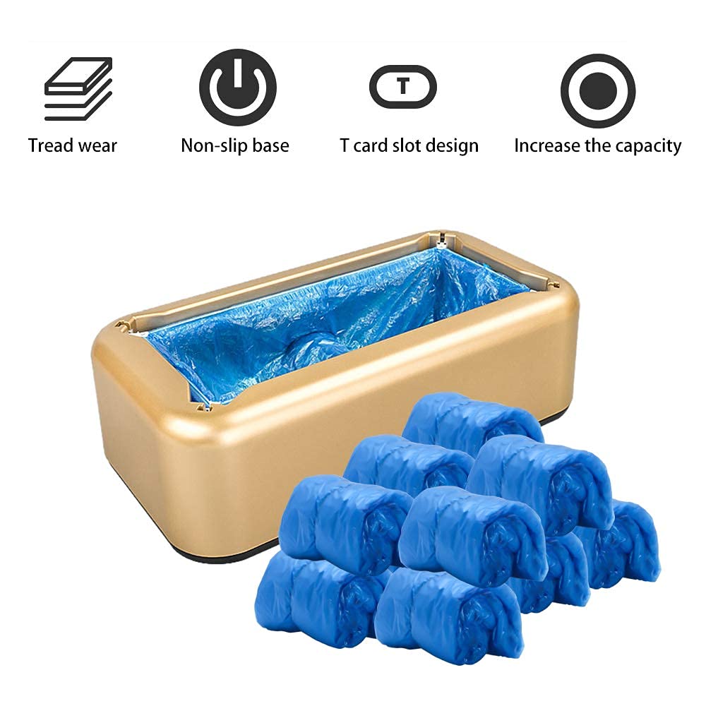 Automatic Shoe Covers Dispenser - BeiLan Shoe Cover Machine with 100pcs Shoe Covers Disposable Boot Cover Waterproof, Dust Proof, for Medical, Home, Shop and Office