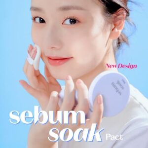 ETUDE Sebum Soak Pact | Facial Oil Control and Soft Skin with this Mineral Powder that Absorbs Sebum for a Matte Face | K-beauty