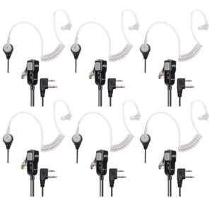 midland avph3 transparent security headsets with ptt/vox (6-pack)