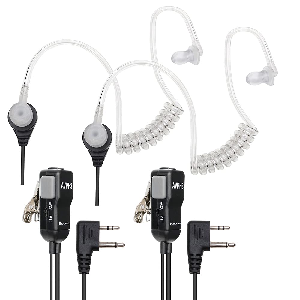 Midland AVPH3 Transparent Security Headsets with PTT/VOX (6-Pack)