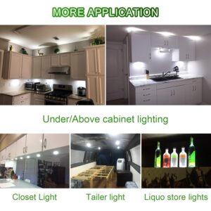 AIBOO Under Cabinet LED Black Cover Puck Lighting Kit with Touch Dimmer Switch for Kitchen Cupboard Closet Lighting (3 Lights,Warm White)