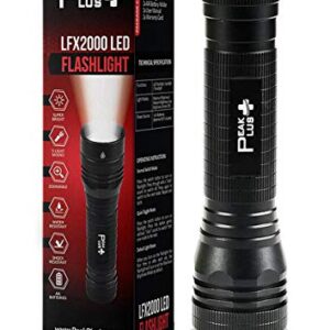 PeakPlus High Powered LED Flashlight LFX2000, Brightest High Lumen Light with 5 Modes, Zoomable and Water Resistant, Best Flashlights for Camping, Dog Walking and Emergency