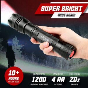 PeakPlus High Powered LED Flashlight LFX2000, Brightest High Lumen Light with 5 Modes, Zoomable and Water Resistant, Best Flashlights for Camping, Dog Walking and Emergency