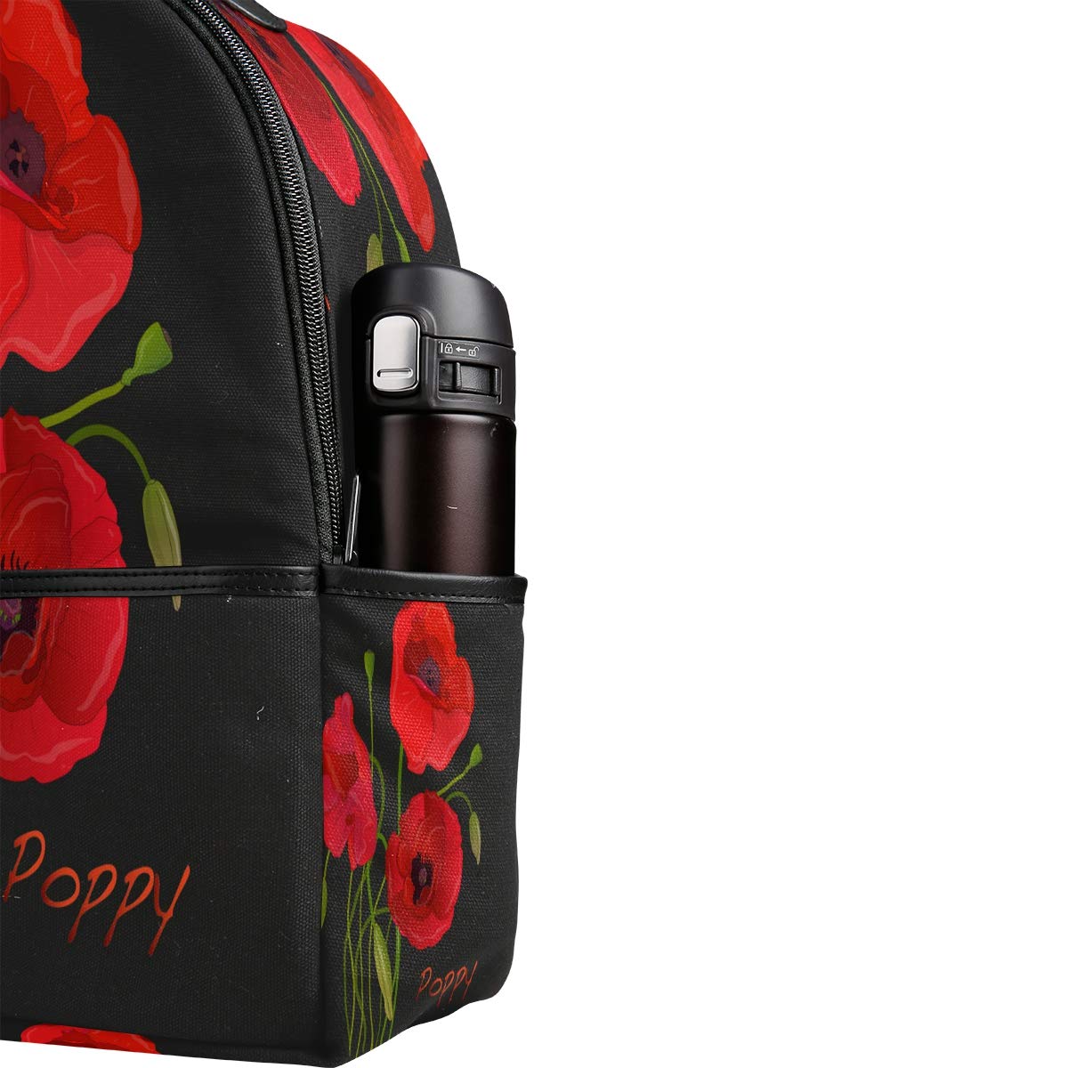 Vintage Poppy Flower Backpack School Travel Bag Casual Polyester Daypack Bookbag Waterproof Backpack Purse for Teen Girls Women Kids College Work Outdoor