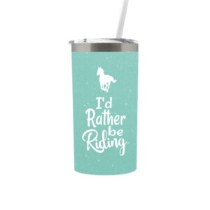 horse appreciation gifts for girls and women birthday ideas travel tumbler or coffee mug for her with lid and straw mint 0300