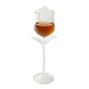 WEI EI Red Wine Glass,Rose Flower Shape Goblet Glasses 100ml Wine Glass