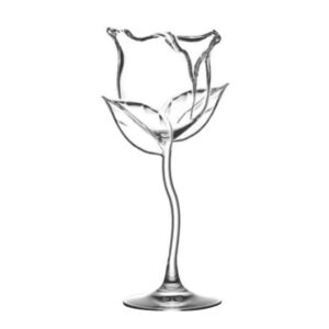 WEI EI Red Wine Glass,Rose Flower Shape Goblet Glasses 100ml Wine Glass