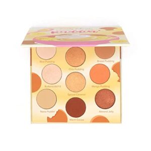 beauty bakerie proof is in the pudding eyeshadow palette, neutral shades of matte and shimmer eye makeup, 9 colors