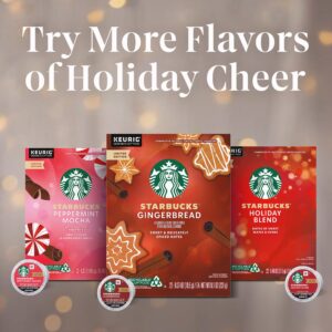 Starbucks K-Cup Coffee Pods, Peppermint Mocha Naturally Flavored Coffee for Keurig Brewers, 100% Arabica, Limited Edition Holiday Coffee, 6 Boxes (60 Pods Total)