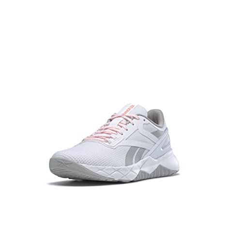 Reebok Women's Nanoflex TR Cross Trainer, White/Pure Grey/Orange Flare, 10.5