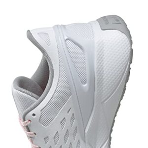 Reebok Women's Nanoflex TR Cross Trainer, White/Pure Grey/Orange Flare, 10.5