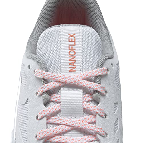 Reebok Women's Nanoflex TR Cross Trainer, White/Pure Grey/Orange Flare, 10.5