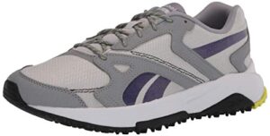 reebok women's lavante terrain running shoe, pure grey/yellow flare, 8.5 us