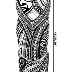 Tribal Totem Tattoos Sleeve 8-Sheet Large Full sleeve Tattoos Fake Totem Sleeve Men Tattoos Makeup Set for Party Outfit