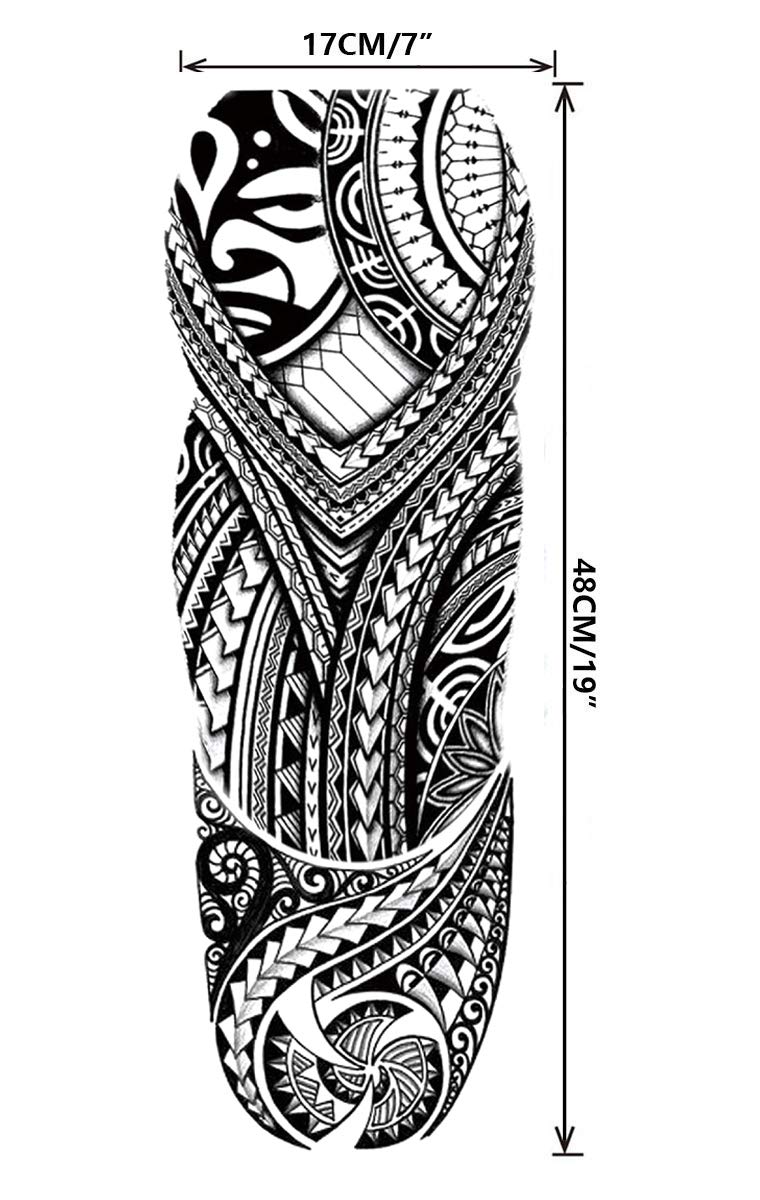 Tribal Totem Tattoos Sleeve 8-Sheet Large Full sleeve Tattoos Fake Totem Sleeve Men Tattoos Makeup Set for Party Outfit