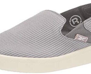 Reebok womens Cotton & Corn Slip on Walking Shoe, Spacer Grey/Chalk/White, 8.5 US