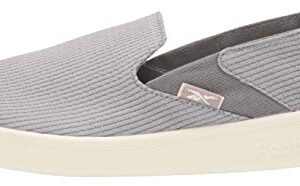 Reebok womens Cotton & Corn Slip on Walking Shoe, Spacer Grey/Chalk/White, 8.5 US