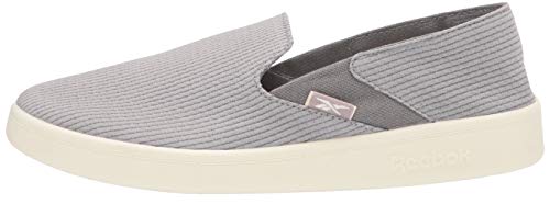 Reebok womens Cotton & Corn Slip on Walking Shoe, Spacer Grey/Chalk/White, 8.5 US