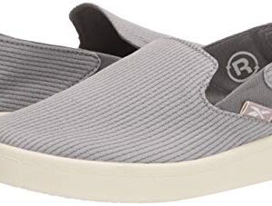 Reebok womens Cotton & Corn Slip on Walking Shoe, Spacer Grey/Chalk/White, 8.5 US