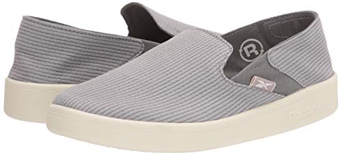 Reebok womens Cotton & Corn Slip on Walking Shoe, Spacer Grey/Chalk/White, 8.5 US