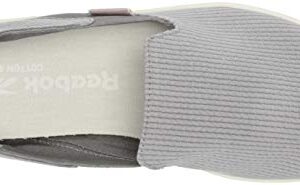 Reebok womens Cotton & Corn Slip on Walking Shoe, Spacer Grey/Chalk/White, 8.5 US