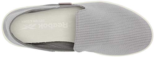 Reebok womens Cotton & Corn Slip on Walking Shoe, Spacer Grey/Chalk/White, 8.5 US