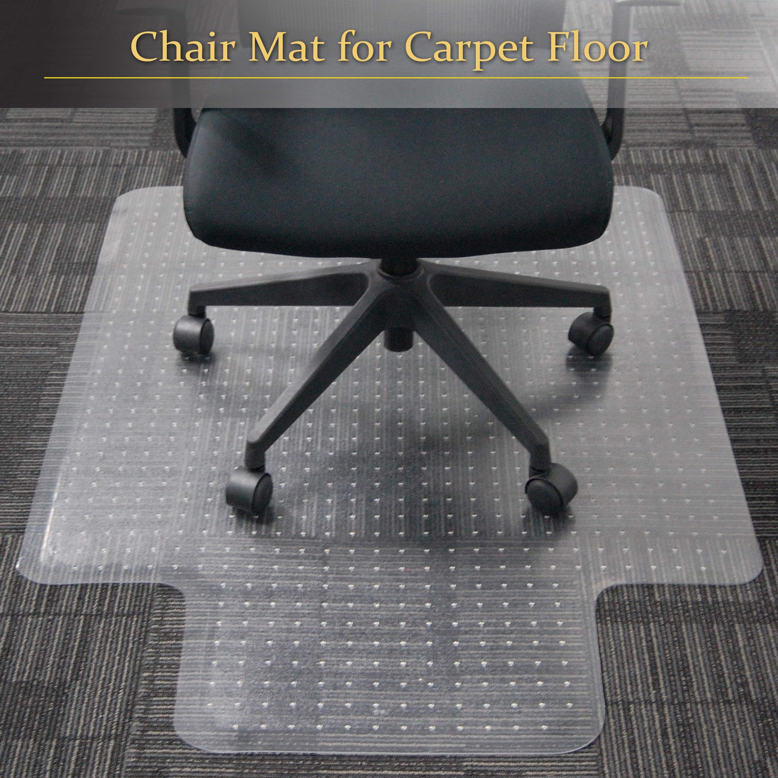 Sillamate Plastic Office Chair Mat for Carpeted Floors, 36'' x 48'' Heavy Duty Floor Mat, Eco-Friendly Series Studded Carpet Desk Chair Mats (36 inches X 48 inches)