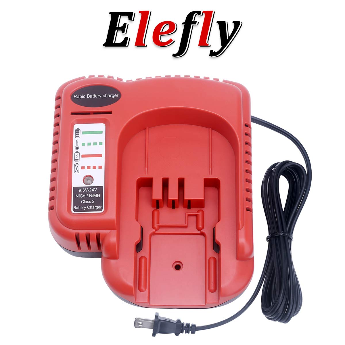 Elefly BDFC240 Battery Charger Compatible with Black and Decker 18V 14.4V 12V 9.6V 24V NiCD NiMH Battery HPB18 HPB18-OPE HPB14 HPB12 HPB96 HPB24, Replacement for Black and Decker 18V Charger