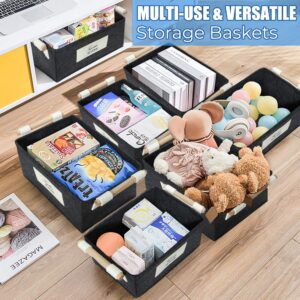 Narrow Storage Baskets Bins Small Fabric Box Cube Organizer for Toys TV Remotes Make Up Hair Cosmetic Cute Drawer Basket Empty Gift Baskets
