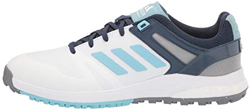 adidas Women's Golf Shoe, White/Hazy Sky/Crew Navy, 8.5