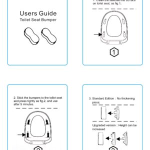 Bidet Bumper, 4PCS Height-increasing Pads, Universal Seat Bumper Kit with Strong Adhesive, Replacement Bumpers for Toilet Seat