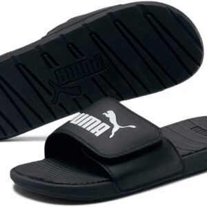 PUMA Men's COOL CAT 2.0 ALTERNATIVE CLOSURE Slide Sandals, Puma Black-Puma White, 10