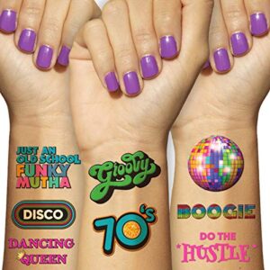 disco temporary tattoo set (4 pages) - 1970s retro party decorations, supplies and gifts