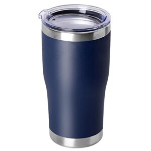 domicare 20oz tumbler with lid stainless steel tumblers bulk, double wall vacuum insulated coffee travel mug powder coated tumbler, navy